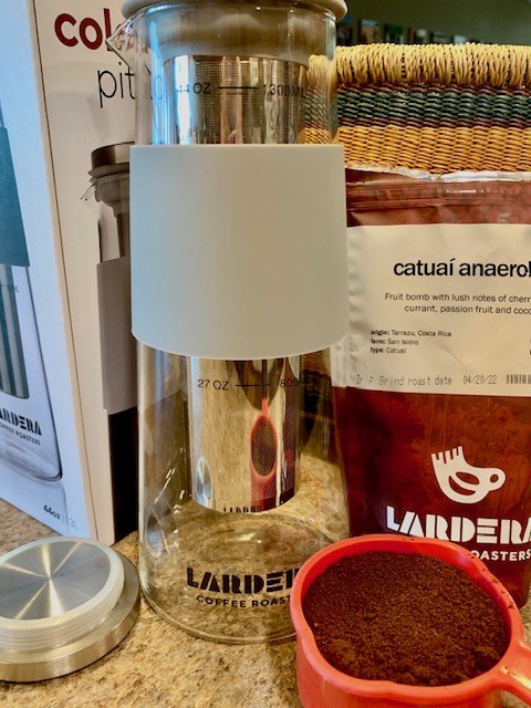 Lardera Coffee Roasters Cold Brew Pitcher and Catuai anaerobic coffee